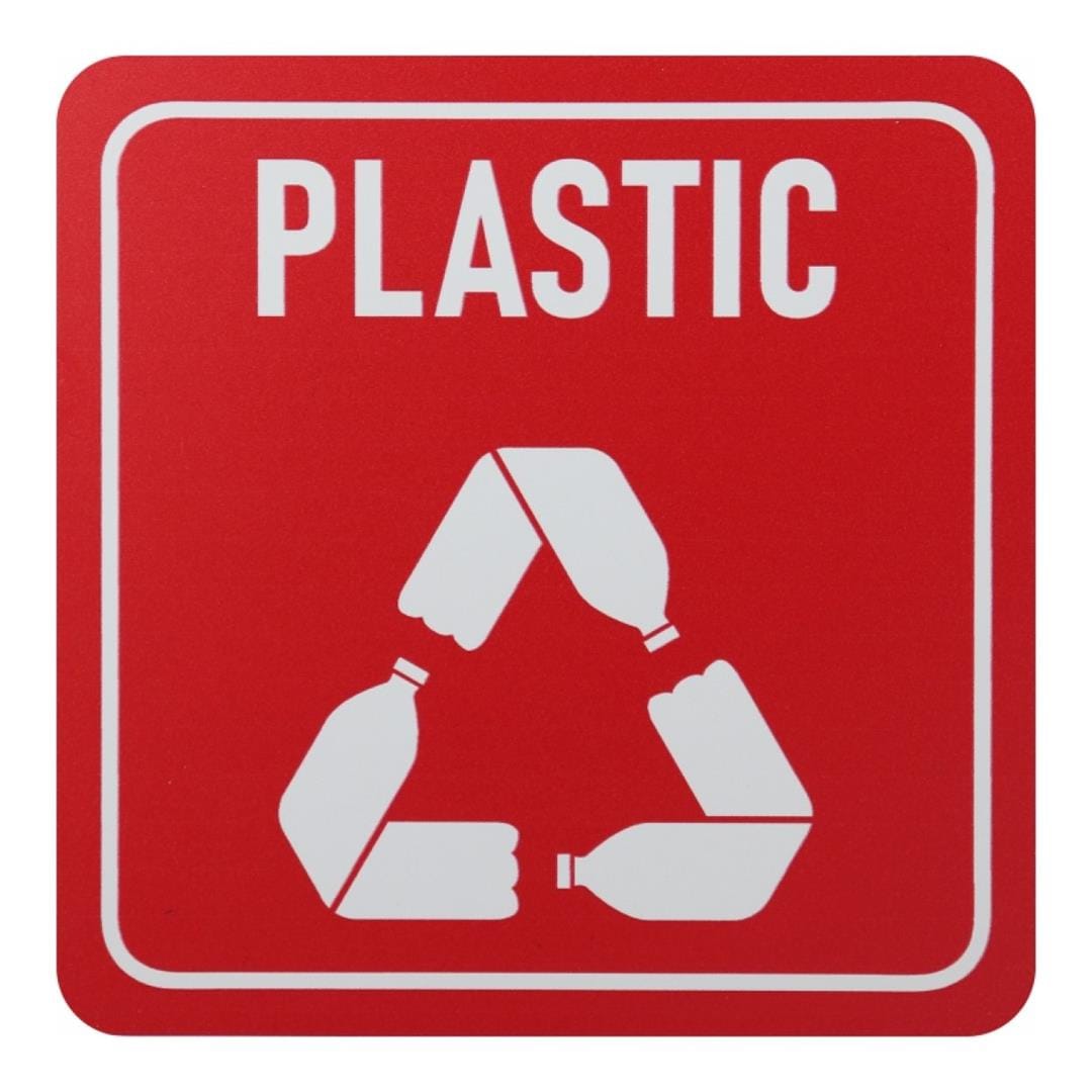 Parrot 150x150mm Plastic Only Waste Recycle on White ACP Sign Red Print SN4121