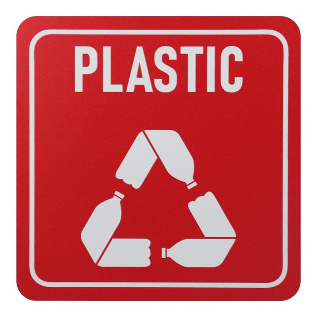 Parrot 150x150mm Plastic Only Waste Recycle on White ACP Sign Red Print SN4121