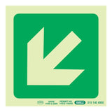Parrot Photoluminescent 190mm Safety Sign E30 Diagonal Arrow Down And Left SNP19E30