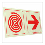 Parrot 190mm Photoluminescent F20 Fire Hose Reel Arrow Right Safety Sign SNP19F20