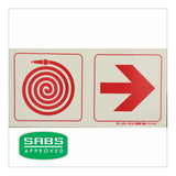 Parrot 190mm Photoluminescent F20 Fire Hose Reel Arrow Right Safety Sign SNP19F20