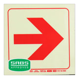Parrot 190mm Arrow Right Photoluminescent Safety Sign SNP19F36