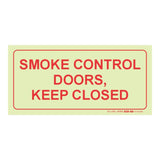 Parrot Photoluminescent 190mm Smoke Control Doors Keep Closed Safety Sign-F42 SNP19F42