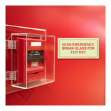 Parrot Photoluminescent 190mm In An Emergency Break Glass For Exit Key Safety Sign F43 SNP19F43