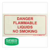 Parrot Photoluminescent 190mm Danger Flammable Liquids No Smoking Safety Sign-F46 SNP19F46