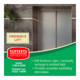 Parrot Photoluminescent 190mm Firemans Lift Safety Sign-F47 SNP19F47