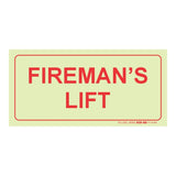 Parrot Photoluminescent 190mm Firemans Lift Safety Sign-F47 SNP19F47