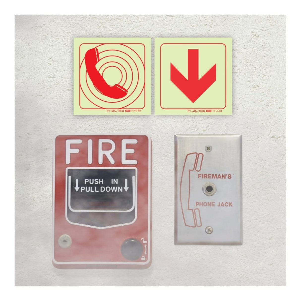 Parrot Photoluminescent 190mm Firemans Telephone Safety Sign-F48 SNP19F48