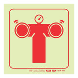 Parrot Photoluminescent 190mm Fire Pump Connection Safety Sign-F49 SNP19F49