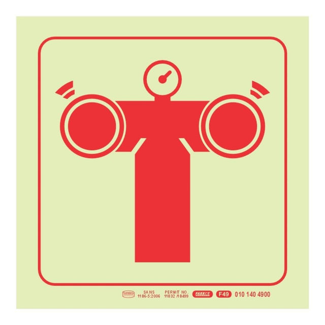 Parrot Photoluminescent 190mm Fire Pump Connection Safety Sign-F49 SNP19F49