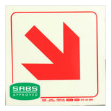 Parrot 190mm Photoluminescent F51 Diagonal Arrow Down And Right Safety Sign SNP19F51