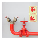 Parrot Photoluminescent 190mm Diagonal Arrow Down And Left Safety Sign-F52 SNP19F52