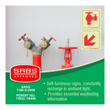 Parrot Photoluminescent 190mm Diagonal Arrow Down And Left Safety Sign-F52 SNP19F52