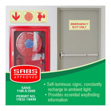 Parrot Photoluminescent 190mm Arrow Down Fire Hose Reel Fire Hydrant Safety Sign-F7 SNP19F7