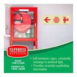 Parrot Photoluminescent 190mm Arrow Left Fire Hose Reel Fire Hydrant Safety Sign-F8 SNP19F8