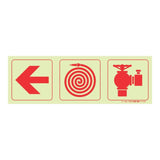 Parrot Photoluminescent 190mm Arrow Left Fire Hose Reel Fire Hydrant Safety Sign-F8 SNP19F8