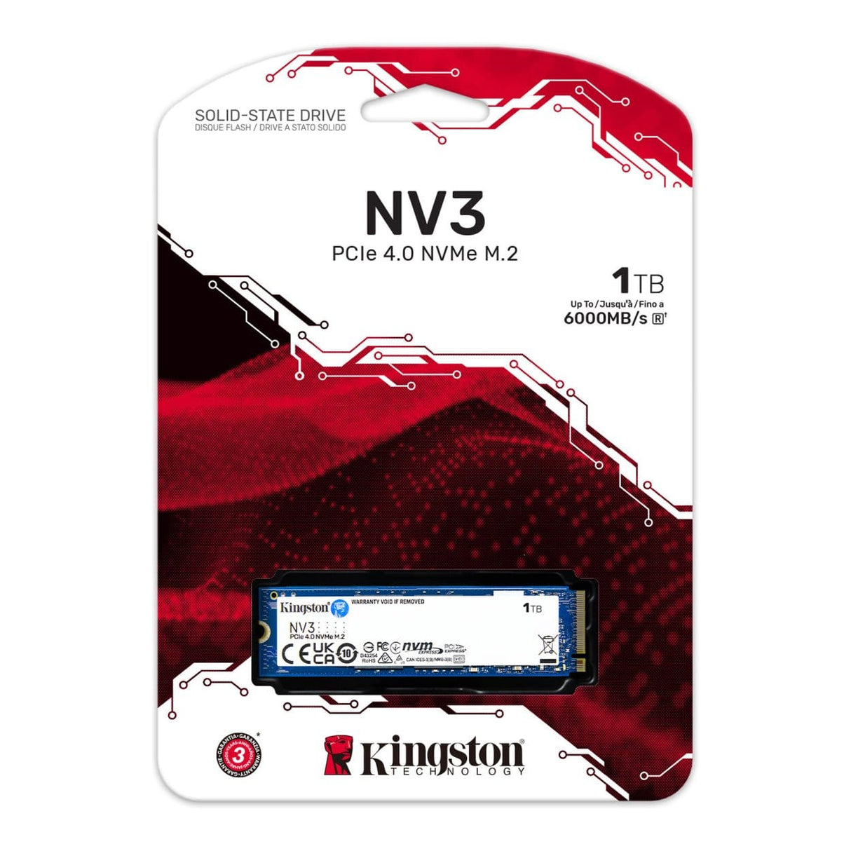 Kingston Technology 1TB NV3 M.2 2280 NVMe Internal SSD SNV3S/1000G