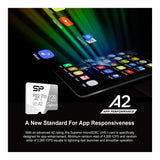 Silicon Power Superior A2 64GB MicroSDXC UHS-I Class 10 Memory Card SP064GBSTXDA2V20SP