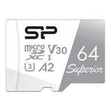 Silicon Power Superior A2 64GB MicroSDXC UHS-I Class 10 Memory Card SP064GBSTXDA2V20SP