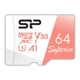 Silicon Power Superior 64GB MicroSDXC UHS-I Class 10 Memory Card SP064GBSTXDV3V20SP
