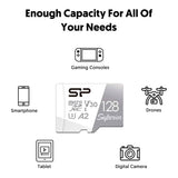Silicon Power Superior A2 128GB MicroSDXC UHS-I Class 10 Memory Card SP128GBSTXDA2V20SP