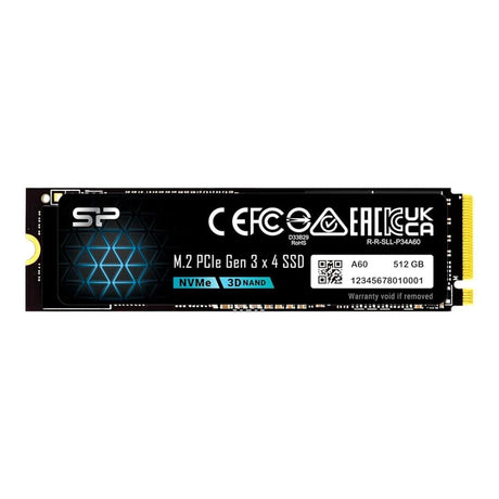 Silicon Power P34A60 512GB M.2 PCIe NVMe SLC Internal SSD SP512GBP34A60M28