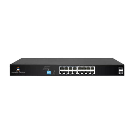 Scoop 16-port 150W 2x SFP Gigabit AI PoE Network Switch SPS-16G2S