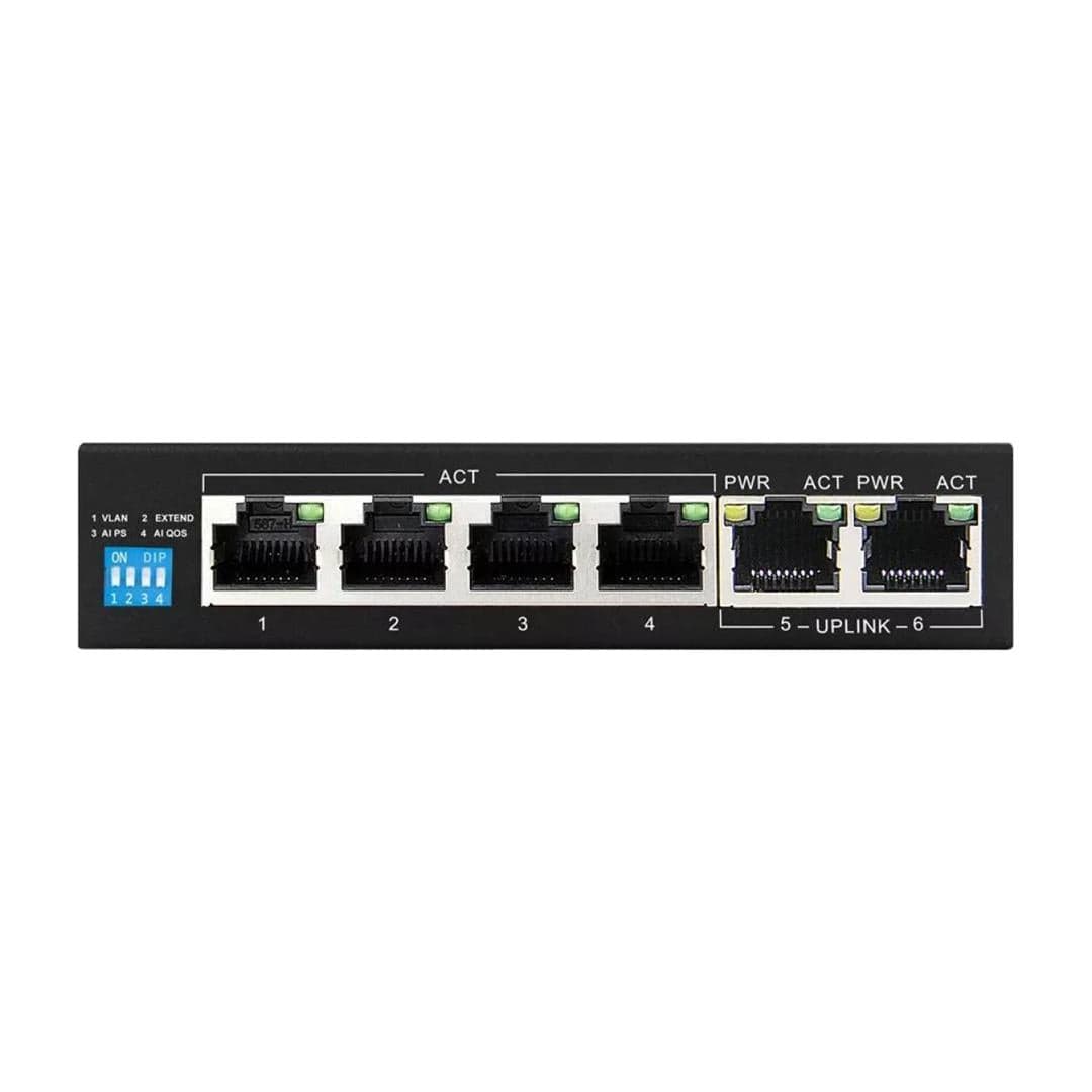 Scoop 6-port 60W Gigabit AI PoE Network Switch SPS-4G2G