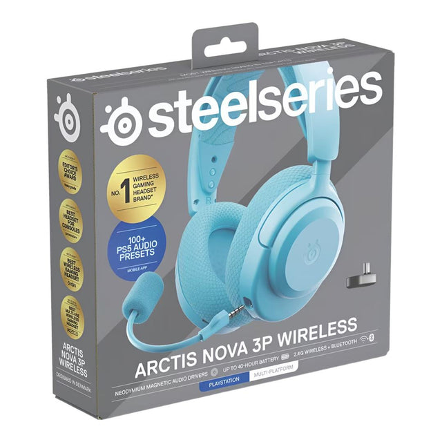 SteelSeries Arctis Nova 3P Wireless Gaming Headset for Playstation - Aqua SS-61688
