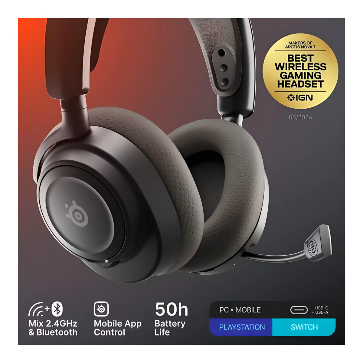 SteelSeries Arctis Nova 7 Gen 2 Wireless Gaming Headset - Black SS-61730