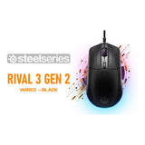 SteelSeries Rival 3 Gen 2 Wired Gaming Mouse - Black SS-62515