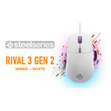 SteelSeries Rival 3 Gen 2 Wired Gaming Mouse - White SS-62516