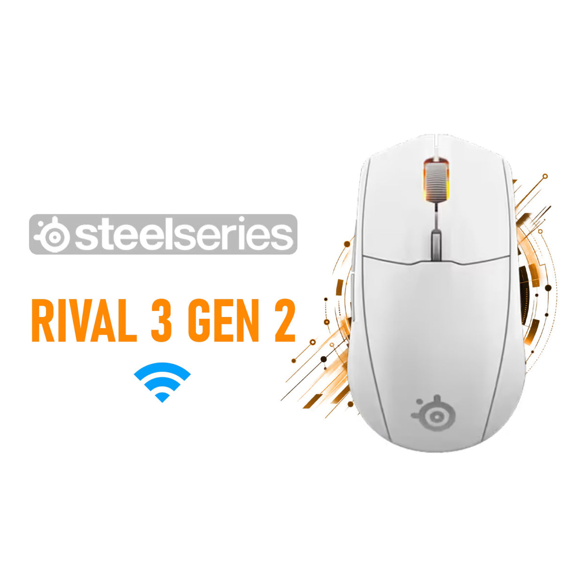 SteelSeries Rival 3 Gen 2 Wireless Gaming Mouse - White SS-62524