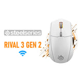 SteelSeries Rival 3 Gen 2 Wireless Gaming Mouse - White SS-62524