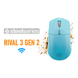 SteelSeries Rival 3 Gen 2 Wireless Gaming Mouse - Aqua SS-62526