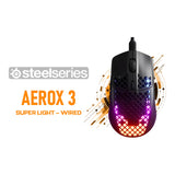 SteelSeries Aerox 3 Super Light Wired Gaming Mouse - Onyx SS-62611