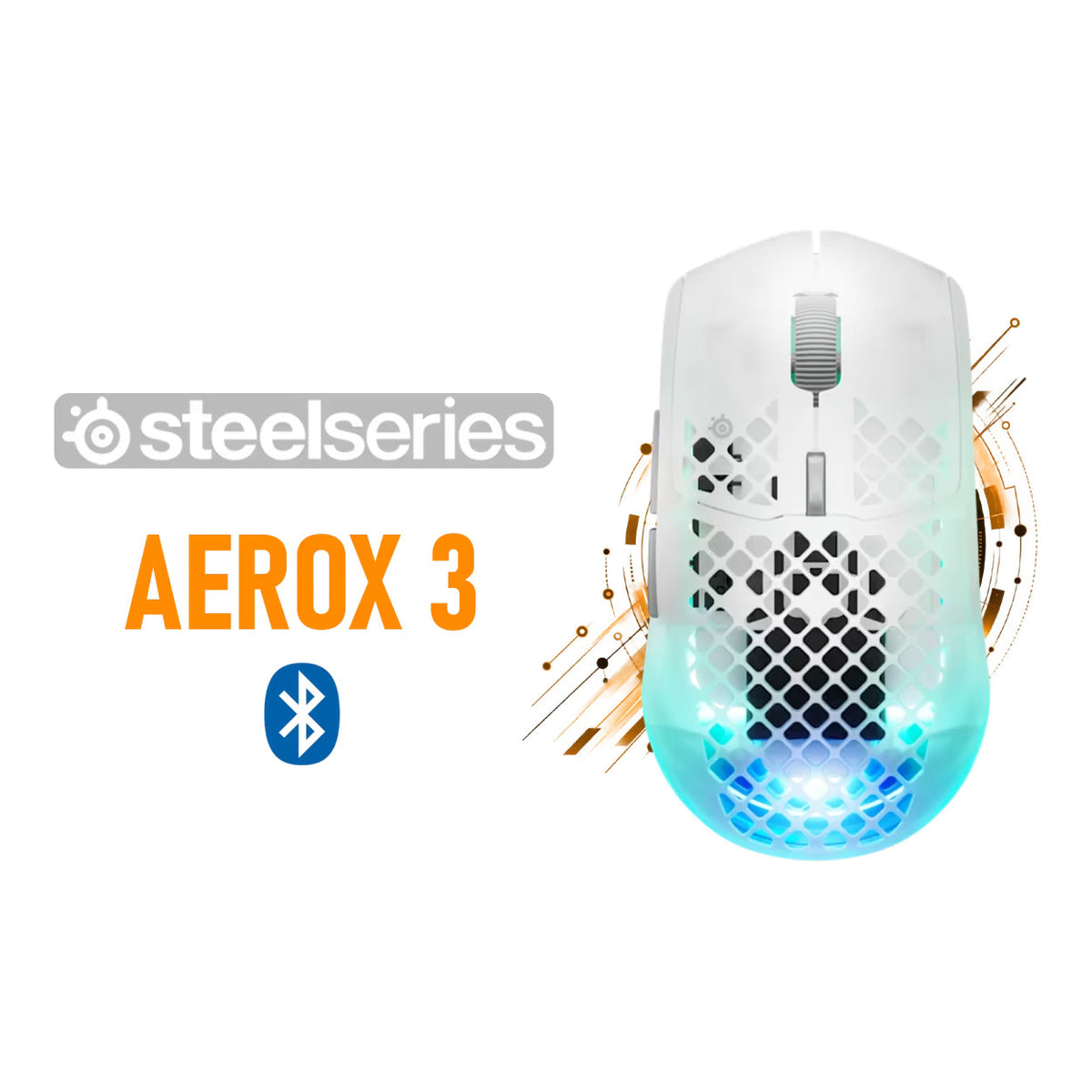 SteelSeries Aerox 3 Gen 2 Wireless Gaming Mouse - Ghost SS-62715