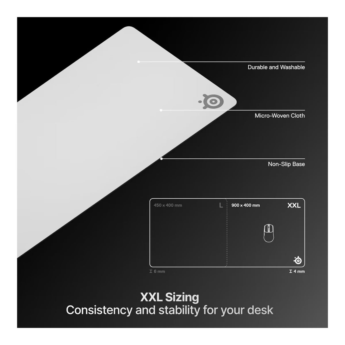 SteelSeries QcK Heavy Gaming Mouse Pad - XXL White SS-63481