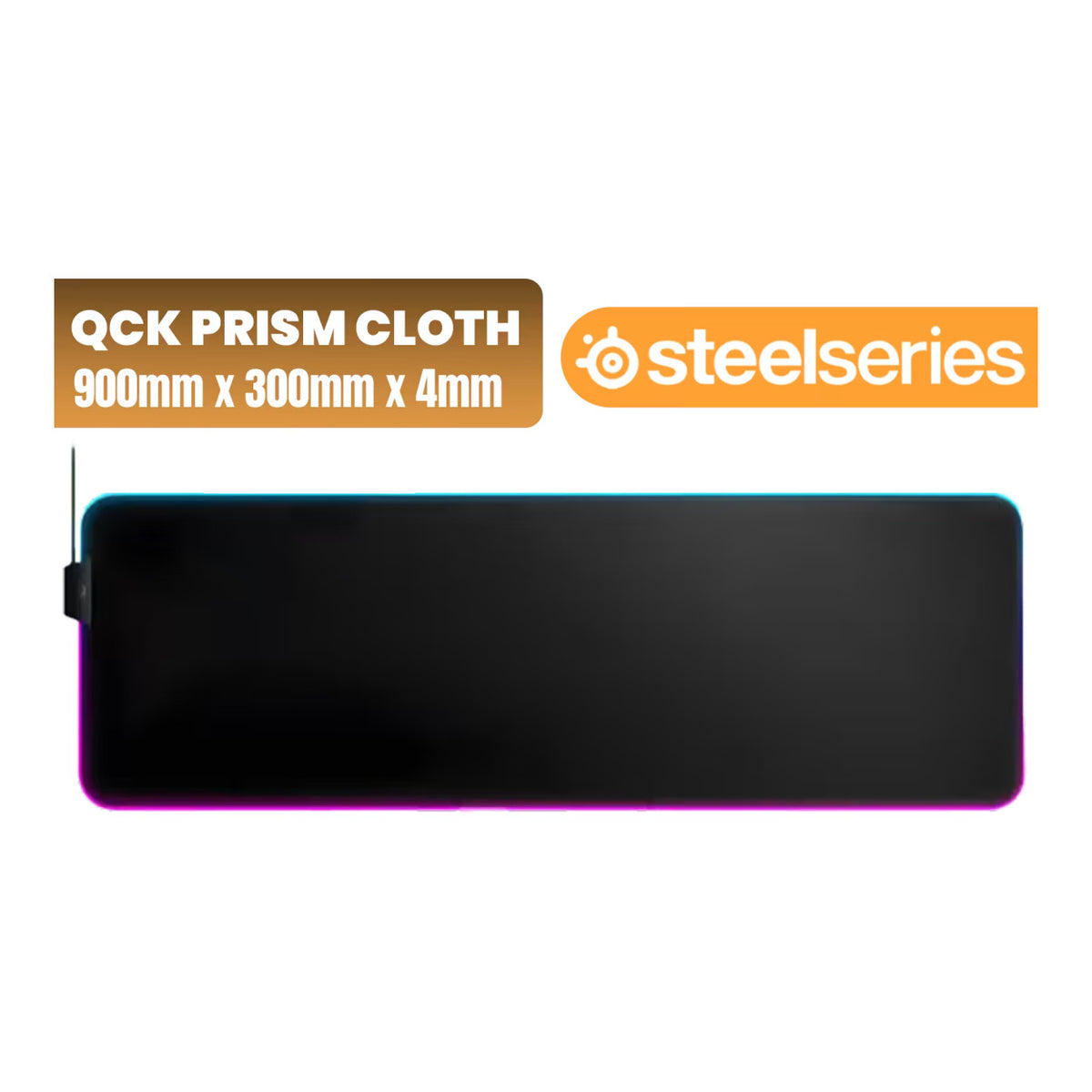 SteelSeries QcK Prism Cloth Series RGB Gaming Mouse Pad - XL Black SS-63826