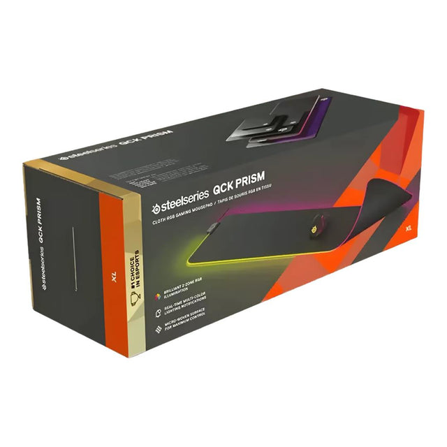 SteelSeries QcK Prism Cloth Series RGB Gaming Mouse Pad - XL Black SS-63826