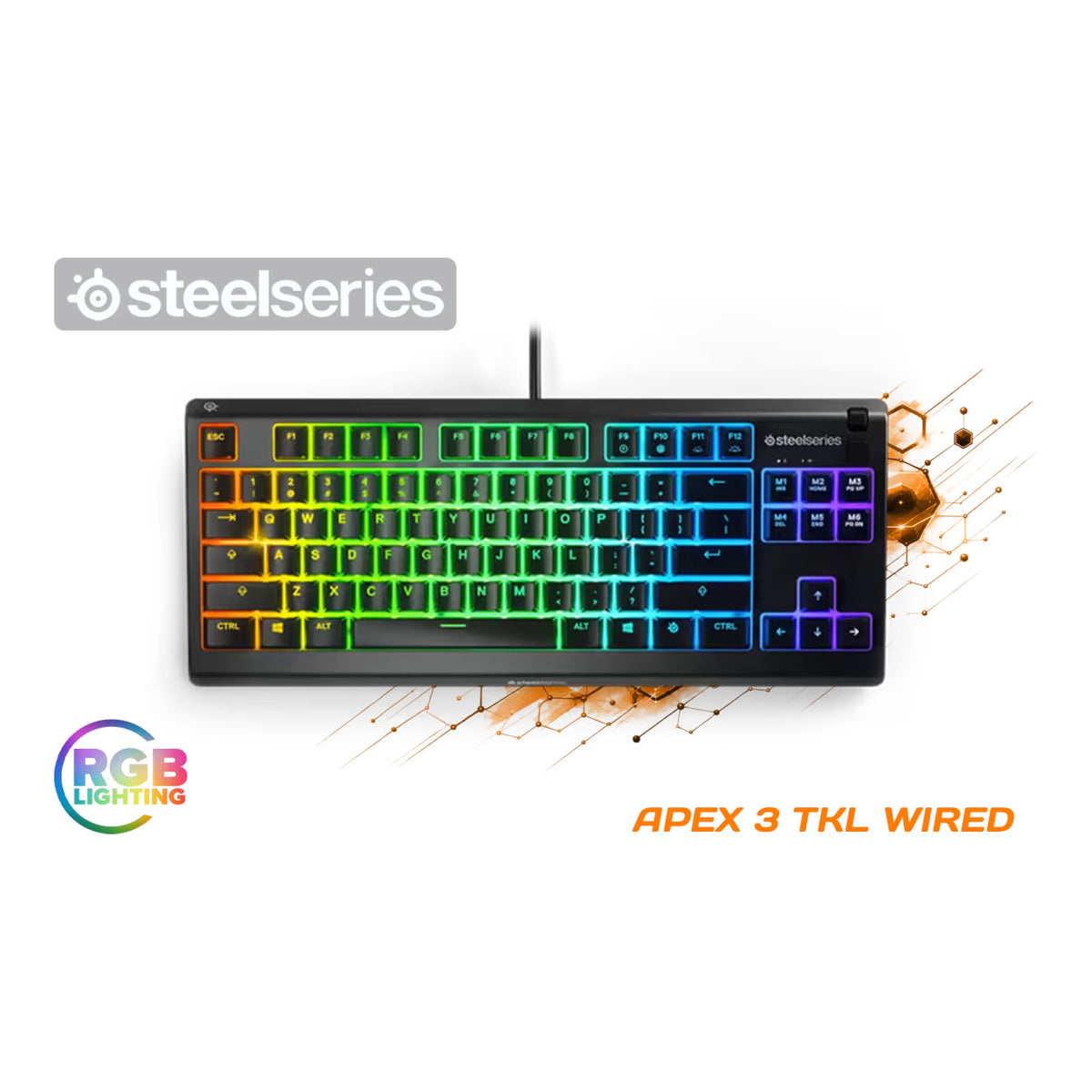 SteelSeries Apex 3 TKL RGB Wired Gaming Keyboard SS-64831