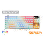 SteelSeries Apex Pro TKL Gen 3 RGB Wired Gaming Keyboard White - HyperMagnetic Switches SS-64898