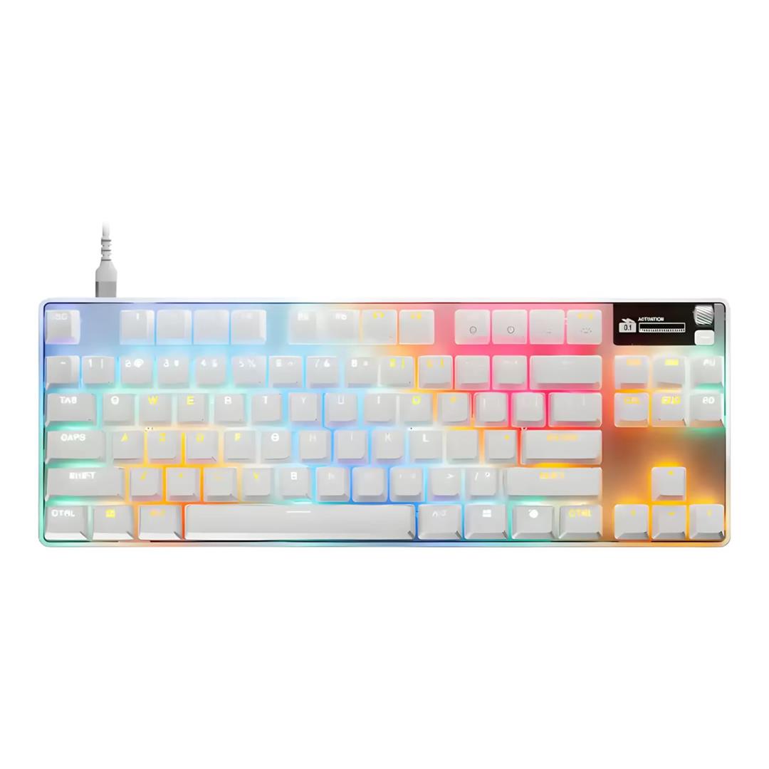SteelSeries Apex Pro TKL Gen 3 RGB Wired Gaming Keyboard White - HyperMagnetic Switches SS-64898