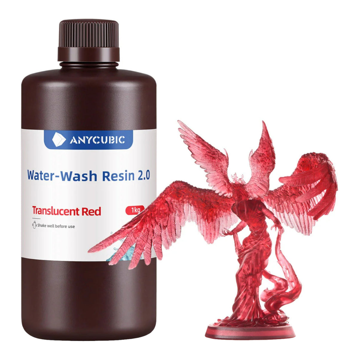 Anycubic Water-Wash Resin 2.0 1Kg - Translucent Red SSX2TR-10