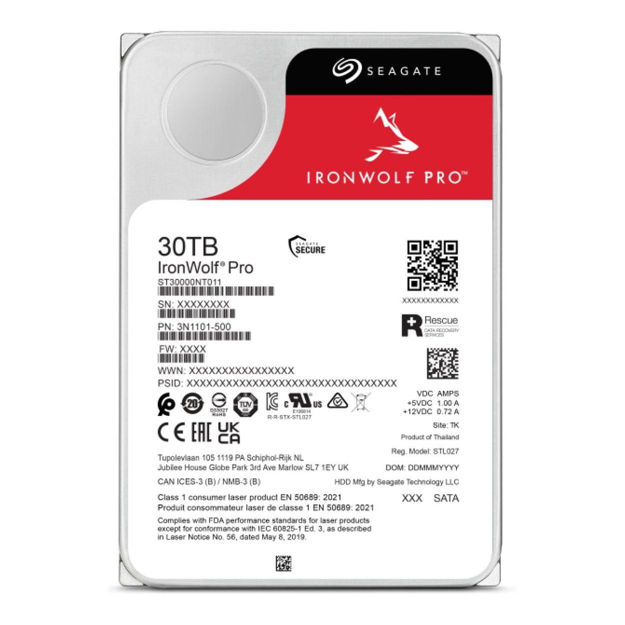 Seagate Ironwolf Pro 3.5-inch 30TB SATA Internal HDD ST30000NT011