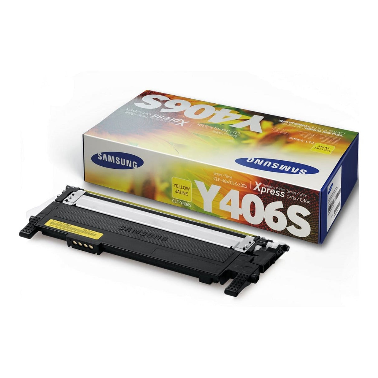 Samsung CLT-Y406S Yellow Toner Cartridge 1,000 Pages Original SU464A Single-pack