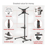 Barkan SW411H 13-18-inch Mobile TV Mount Cart with Metal Shelf