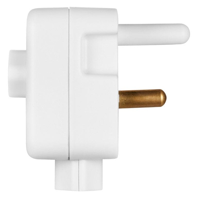 Switched 2-way Top and Bottom Loader Euro Socket Adapter White SWD-72002-WT