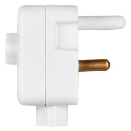 Switched 2-way Top and Bottom Loader Euro Socket Adapter White SWD-72002-WT