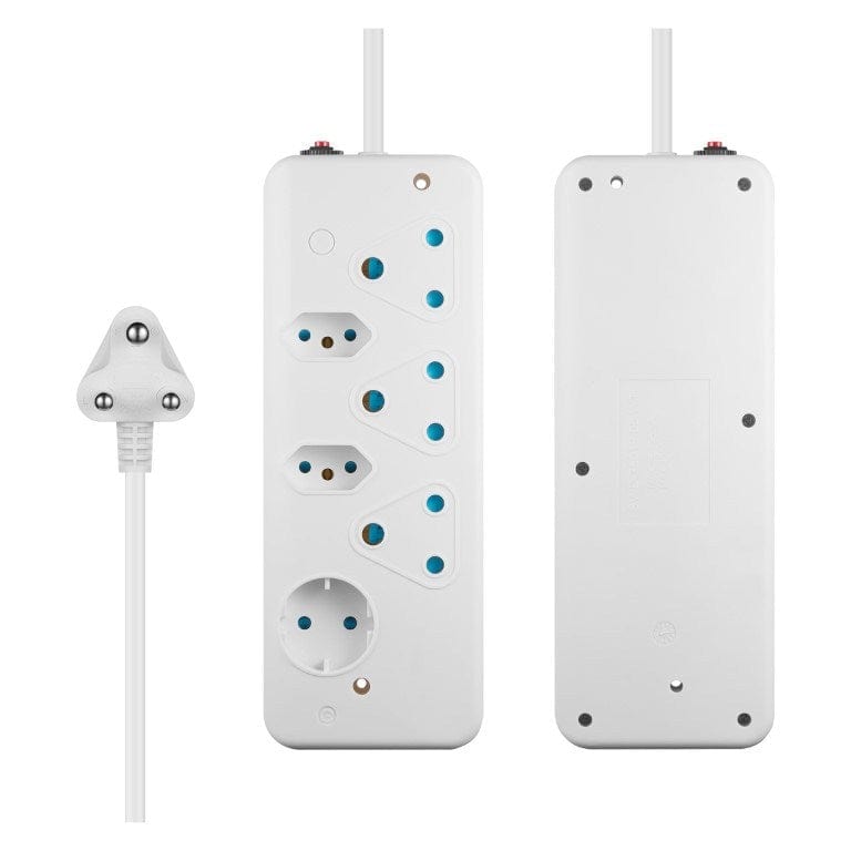 Switched Basic 6-way Multiplug with 0.5m Cord White SWD-75019-05